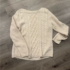 Croft & Barrow Cream Cable Knit Sweater